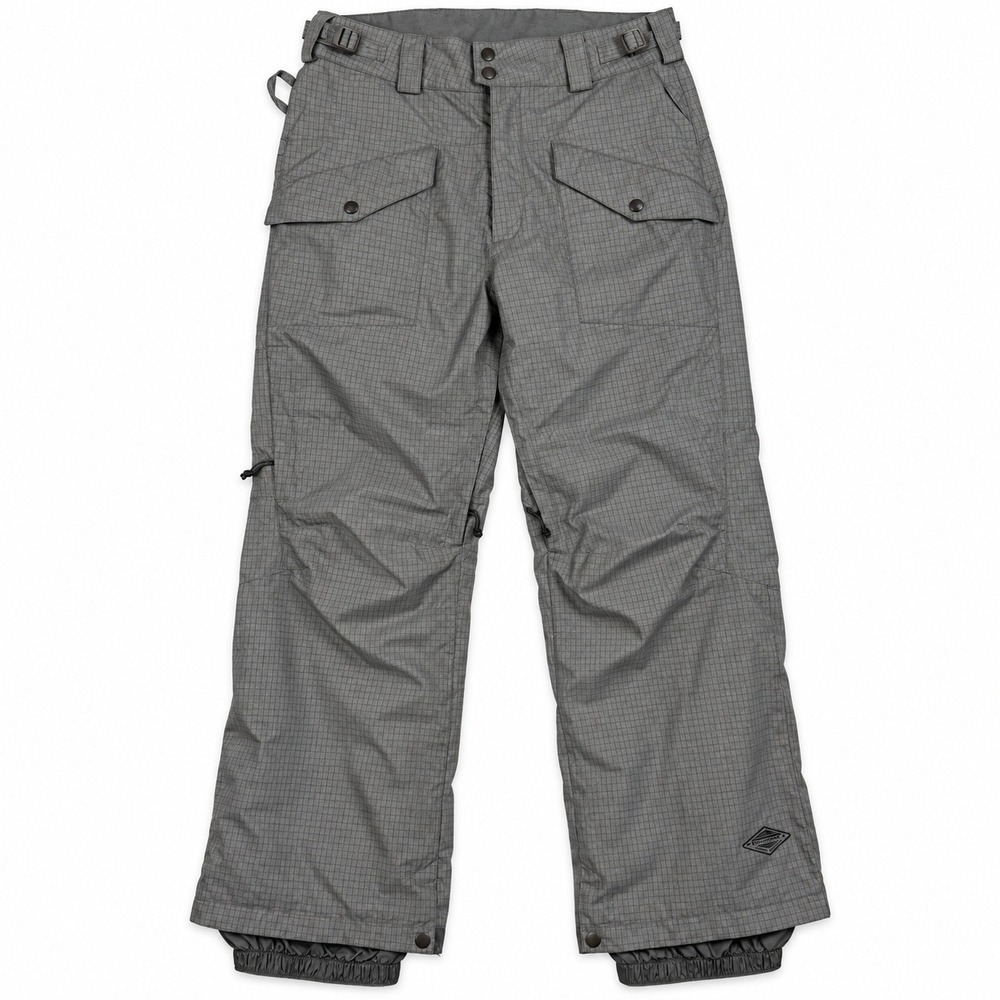 Columbia Omni-Tech Snow Pants Mens Grey Waterproof Breathable Grid Pattern